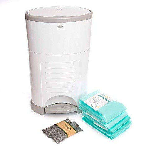 jasclair - 4 Pacote de Forros Descartáveis para Fraldas – Compatíveis com Recarga Dekor PLUS – Forros Descartáveis para Lixeira de Fraldas com Capacidade para até 2372 Fraldas – Refis Perfumados para Bebê com Aroma Natural de Carvão Ativado