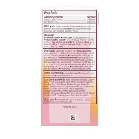 Protetor Solar Mineral Neutrogena Purescreen Invisible Daily Defense FPS 30 para o Rosto, Amplo Espectro com Vitamina E, Resistente à Água, Sem Fragrância, 40 ml