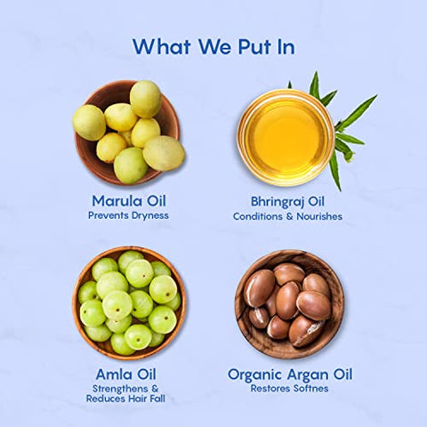 Óleo Natural para Cabelo de Bebê 10 em 1 The Moms Co. com Óleo de Argan, Marula, Abacate, Óleo de Bhringraj e Óleo de Amla Orgânico Certificado pelo USDA – 200 ml