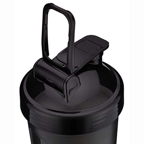 Kit com 3 Garrafas de 45 ml para Shake de Proteína, Copos Grandes com Misturador de Bola, Garrafa Extra Grande com Alça (Cores Escuras) - Hydra Cup