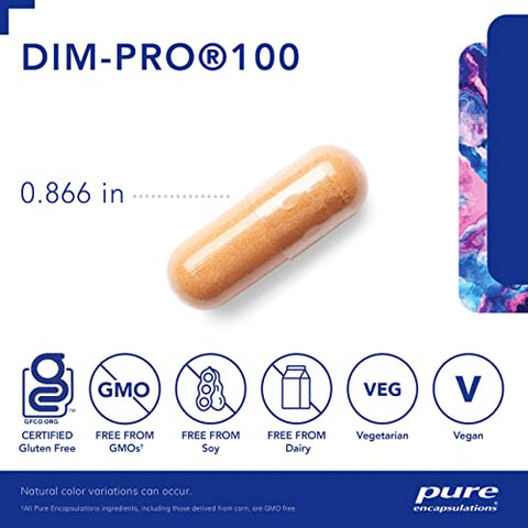 DIMPRO 100 – Suplemento de Diindolilmetano para Mama e Colo do Útero – 100% Puro e Potente – Marca Líder em Saúde Feminina - Pure Encapsulations