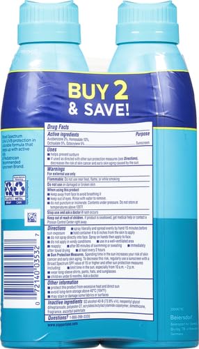 Protetor Solar Coppertone Spray FPS 50, Amplo Espectro, Resistente à Água para Crianças, Marca Recomendada #1 pelos Pediatras, 5,5 Ounce (Pack com 2)