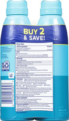 Protetor Solar Coppertone Spray FPS 50, Amplo Espectro, Resistente à Água para Crianças, Marca Recomendada #1 pelos Pediatras, 5,5 Ounce (Pack com 2)