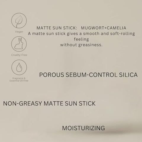 Generic - [Beauty 0F JOSE0N] Matte Sun Stick Mugwort Camelia SPF 50 PA Korean Beauty | K-Beauty (2 Pack) | Protetor Solar Matte Stick | Beleza Coreana