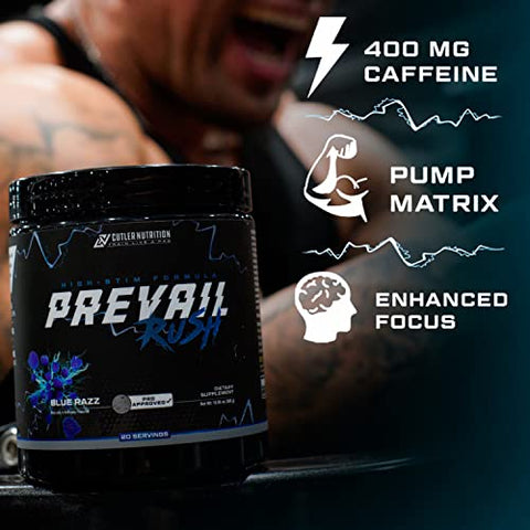 Prevail Rush Preworkout em Pó de Alta Estimulação para Homens – 300g - Cutler Nutrition