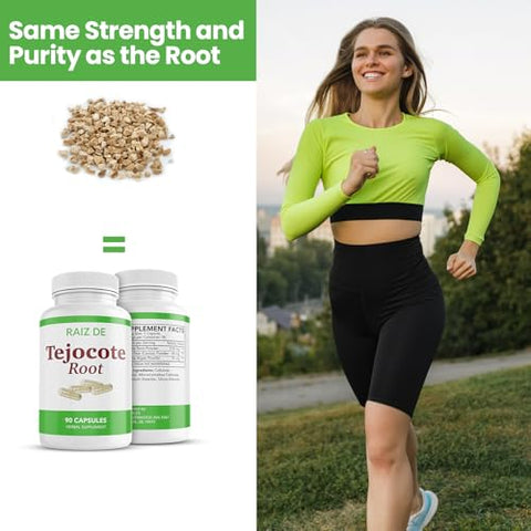 Raiz DE - Tejocote Root Premium – Suplemento Herbal Natural e Saudável – 90 Cápsulas de Raiz de Tejocote
