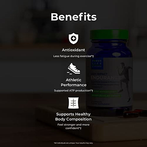 Tony Horton – Suplemento de Suporte ao Desempenho Atlético com Astaxantina de Alta Resistência e ElevATP, 30 Cápsulas - POWERLIFE