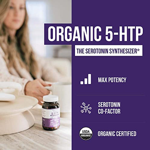 Triquetra Health - 5-HTP Orgânico – 200 mg | Concentração de 99%% de 5HTP, Mais Vitamina B6 Cofator : Organic