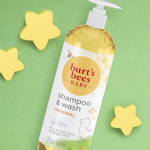 Burt's Bees - Shampoo e Sabonete Burt’s Bees para Bebês, Original, Sem Lágrimas, Testado por Pediatras, 98,7% de Origem Natural, 621 ml