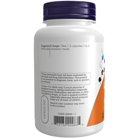 NOW Foods - Now Foods L-Citrulline 90 Cápsulas – Aumente a Energia e o Desempenho Físico