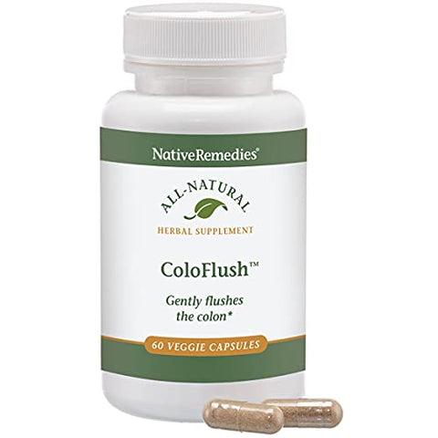 ColoFlush – Suplemento Herbal Natural para Limpeza Suave do Cólon – Suporta o Funcionamento Saudável do Sistema Digestivo – 60 Cápsulas Vegetais - Native Remedies