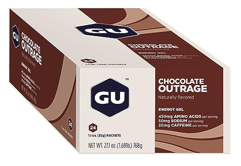 GU ENERGY GEL - GU Energy Gel Original: Energia Vegana, Sem Glúten, Kosher e Sem Laticínios para Qualquer Treino, 24 Unidades, Sabor Chocolate Intenso