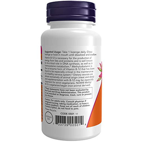 Methyl B-12 10000 mcg, 60 Pastilhas (Pacote com 2) – Energia e Saúde - NOW Foods