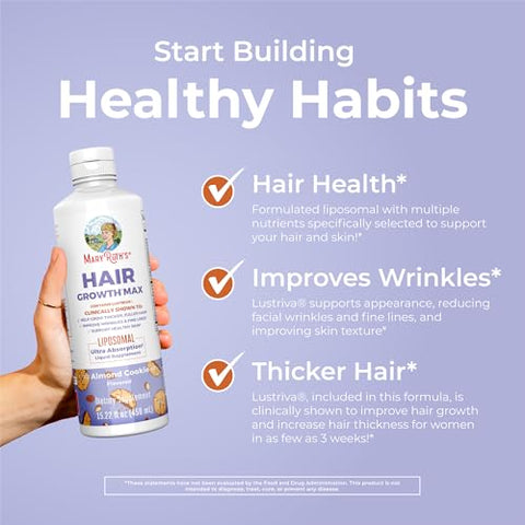 MaryRuth Organics - MaryRuth’s Óleo de Semente de Abóbora Liposomal Biotina 10000mcg – Cabelos Mais Espessos e Pele Saudável – 450ml