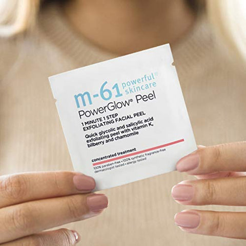 M 61 - M-61 PowerGlow® Peel – 10 Tratamentos – Peel de brilho esfoliante de 1 minuto e 1 passo com glicólico, vitamina K