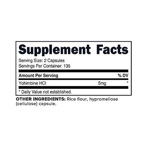 Primaforce - PrimaForce Yohimbine HCl 2.5mg – 270 Cápsulas | Suplemento Premium, Melhora o Desempenho, Sem Preenchedores, Não-OGM e Livre de Glúten