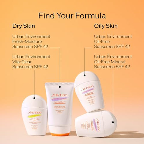 Shiseido Urban Environment Vita-Clear Protetor Solar FPS 42 – 30 mL: Fórmula Invisível com Vitamina C – Efeito Maquiagem sem Brilho por 8 Horas – Não Comedogênico