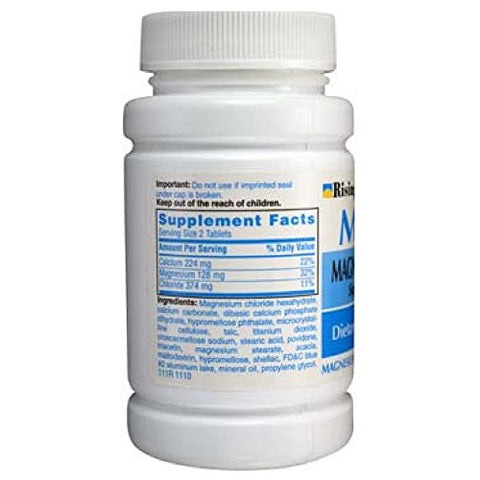 Mag64 Comprimidos de Cloreto de Magnésio com Cálcio, 60 Unidades (Pacote com 5) - Rising