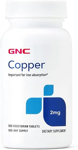 Cobre 2 mg 100 Comprimidos Vegetarianos – Saúde e Bem-Estar - GNC