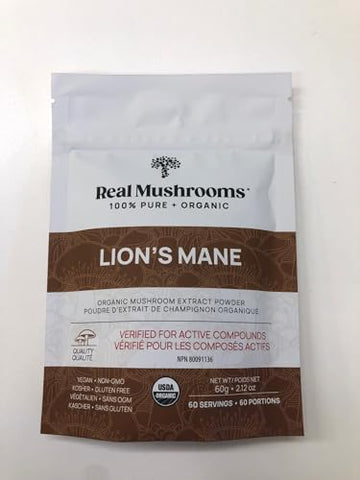 Real Mushrooms - Pó de Cogumelo do Leão – Extrato Orgânico de Cogumelo do Leão com Propriedades Imunomoduladoras | 100g