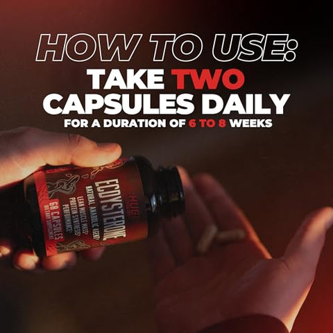 Ecdysterone: Agente Anabólico Natural, Aumenta Massa Muscular Magra, Desempenho nos Exercícios, Força e Síntese Proteica, Fórmula para Absorção Aprimorada (60 cápsulas) - Huge Supplements