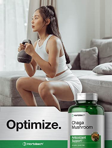 Cápsulas de Cogumelo Chaga | 180 Unidades | Não-OGM | Marca Horbäach - Horbäach