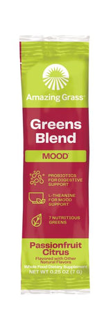 Greens Blend Mood: Super Greens em Pó para Smoothie – Mix para Melhorar o Humor e Relaxar – 200g - Amazing Grass