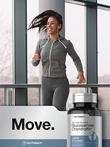 Glucosamina Condroitina MSM Cúrcuma | 360 Mini Comprimidos Revestidos | Fórmula Avançada de Glucosamina | Suplemento Livre de OGM e Glúten - Horbäach