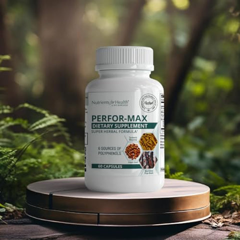 Perfor-Max: 60 Cápsulas – Fórmula Herbal Super Poderosa com 6 Fontes de Polifenóis | Produto de Saúde e Bem-Estar - Rawleigh