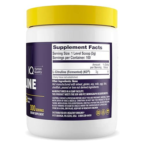 L-Citrulline: Suporte Atlético, 10.6 Ounce (Made in USA, Não-OGM, Livre de Glúten) - Healthy Origins