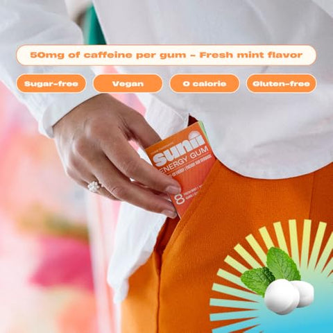 SUNII ENERGY GUM - Sunii Energy Gum – Energia em 5 minutos, 100mg de Cafeína, Fique Alerta para Treinos, Estudos, Trabalho