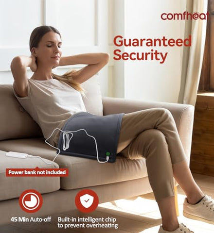 comfheat - Aquecedor USB, Manta Aquecida 5V para Viagem de Carro e Avião, 3 Configurações de Calor
