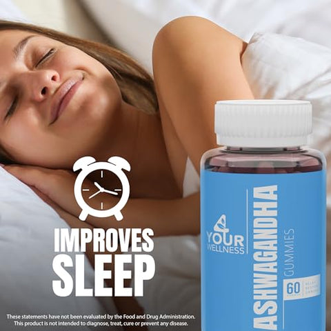 4 Your Wellness - Ashwagandha Gummies Mixed Berry KSM-66, Lion’s Mane, Vitamina-D, Sem-OGM, Sem Glúten, Sem Gelatina – 100g