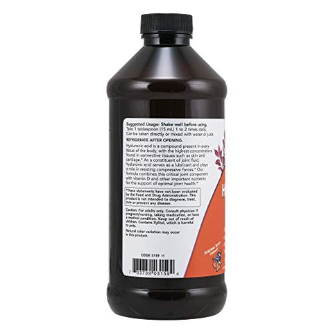 NOW Foods - Now Foods Ácido Hialurônico Líquido 100mg, 473ml – 16oz
