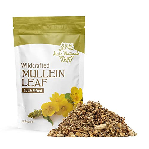 Mullein Leaf Wildcrafted Cut – Folha de Verbascum Thapsus Selvagem – 50g - Halo Naturals