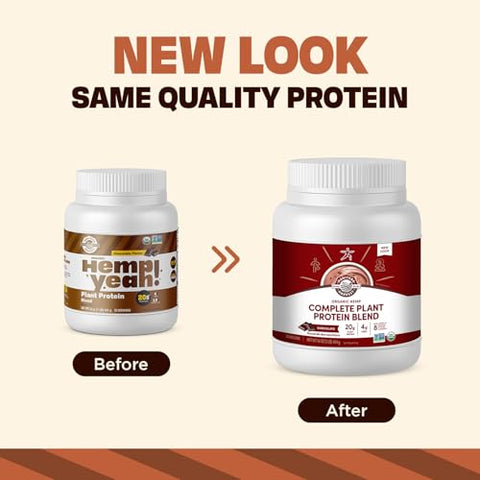 Hemp Yeah! Pó de Proteína Orgânica à Base de Plantas com 20g de Proteína Completa de Plantas, 4g de Fibra – Melhor Visibilidade nos Motores de Busca - Manitoba Harvest