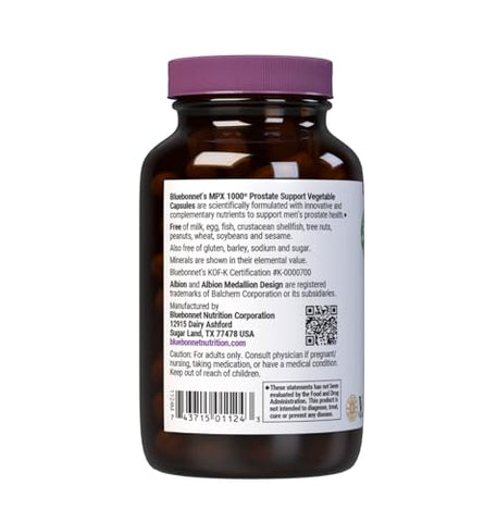 Nutrition MPX 1000® – Suporte para Próstata – Fórmula Avançada – 60 Cápsulas - Bluebonnet
