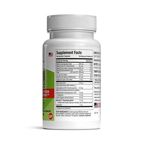 EyeScience - Fórmula de Saúde Macular – 120 Cápsulas – Suplemento Nutricional Completo para a Saúde dos Olhos – Contém Luteína, Zeaxantina, Vitamina C, D, E – Marca: Macular Health Formula