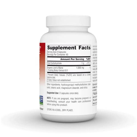 Lion’s Mane: Memória, Foco e Humor* – 1.000 mg, 90 Cápsulas Veganas - Planetary Herbals