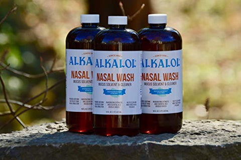 Solução Original para Lavagem Nasal, 3 Unidades – 473 ml, 473 ml (pacote com 3) - Alkalol