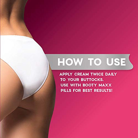 BootyMaxx - Kit Creme e Pílulas – Creme para Aumento de Glúteos – Creme Natural para um Bumbum Maior em Mulheres – Ajuda a Reduzir Celulite e Estimula o Crescimento dos Glúteos