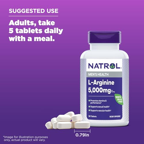 L-Arginine Tablets: Potencialize sua performance com saúde vascular e sexual. Fórmula Extra Forte com Óxido Nítrico e Complexo de Vitaminas B - Natrol
