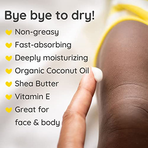 Loção de Coco Batida para Eczema, Pele Seca, Acne do Bebê, KP | Óleo de Coco Orgânico, Manteiga de Karité, Vitamina E | Fragrância Leve e Natural | Compatível com a UE, Vegano - Bubbsi
