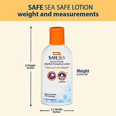 SAFE SEA - Safe Sea Loção Anti Picada de Água-viva, Amiga do Ambiente, Resistente à Água – Água-viva
