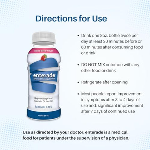 enterade - Enterade AO Mixed Berry, 12 Pack – Bebida de Suporte ao Cuidado, 8 oz (240 ml) Frascos (12 Pack)