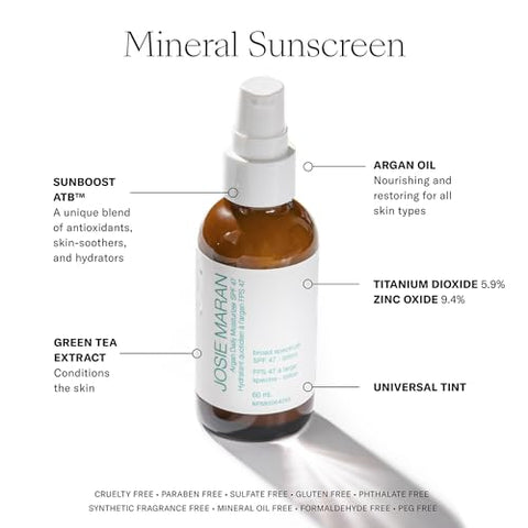 Protetor Solar Diário com Óleo de Argan SPF e SunBoost ATB – Protetor Solar Mineral com Tonalizante SPF 47 – Leve e Livre de Químicos – 50g - Josie Maran