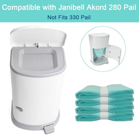 RUNDE - 4 Refis de Forro para Descarte de Fraldas de Adulto Compatíveis com o Sistema de Descarte de Fraldas de Adulto Janibell Akord 280 Slim e Sistema de Descarte de Incontinência Akord Slim (Não Compatível com…)