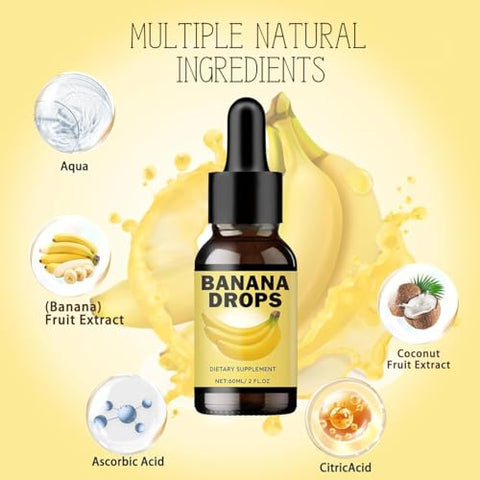 Generic - Banana Drops: Suplemento Líquido de Extrato de Banana para Homens e Mulheres, 2 Unidades