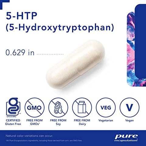 5-HTP 50 mg | Suplemento de 5-Hidroxitriptofano para Cérebro, Sono, Comportamento Alimentar e Suporte à Serotonina | 60 Cápsulas - Pure Encapsulations