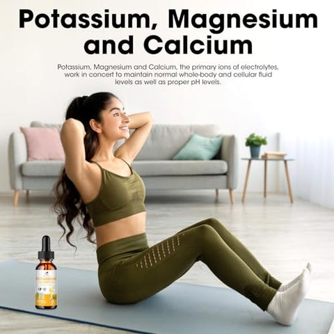 MABEFY - Suplemento Líquido de Potássio e Magnésio, Aspartato de Potássio 100mg com Complexo de Magnésio 1500mg, Cálcio, Vitamina D3, Zinco, Sem Açúcar